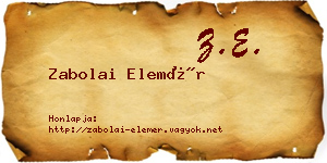 Zabolai Elemér névjegykártya
