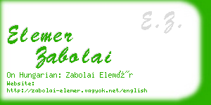 elemer zabolai business card